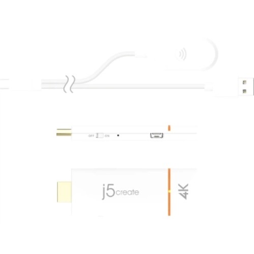 Адаптер ScreenCast 4K WI-FI 15m Miracast/AirPlay/Chromecast black J5create (JVAW76-N)