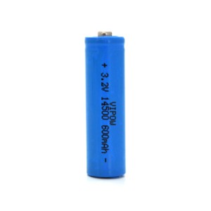 Акумулятор 14500 600mAh, LiFePO4, TipTop, 3.2V, Blue Vipow (IFR14500-600mAhTT / 21440)