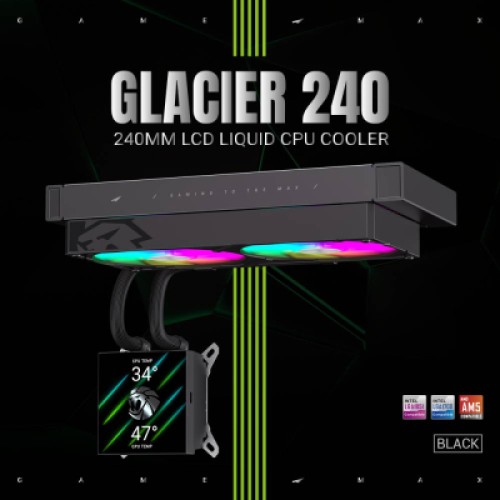Система жидкостного охлаждения Gamemax GLACIER 240 LCD BK