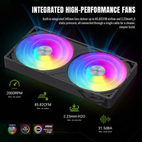 Система жидкостного охлаждения Gamemax GLACIER 240 LCD BK