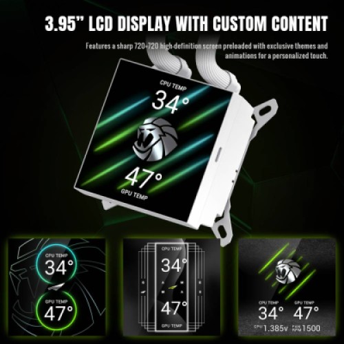 Система жидкостного охлаждения Gamemax GLACIER 240 LCD WH