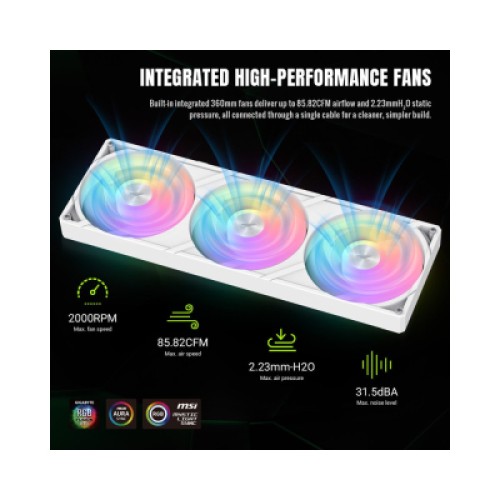 Система жидкостного охлаждения Gamemax GLACIER 360 LCD WH