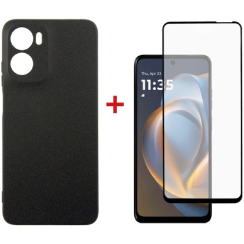 Чехол для мобильного телефона Dengos Motorola G05 Carbon+glass Black (DG-KM-178)