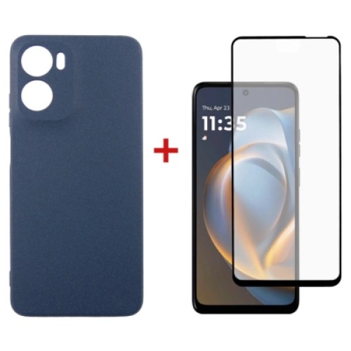 Чехол для мобильного телефона Dengos Motorola G05 Carbon+glass Blue (DG-KM-179)