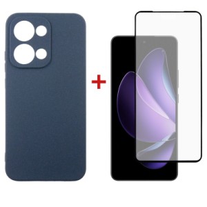 Чехол для мобильного телефона Dengos Oppo Reno13 5G Carbon+glass Blue (DG-KM-177)