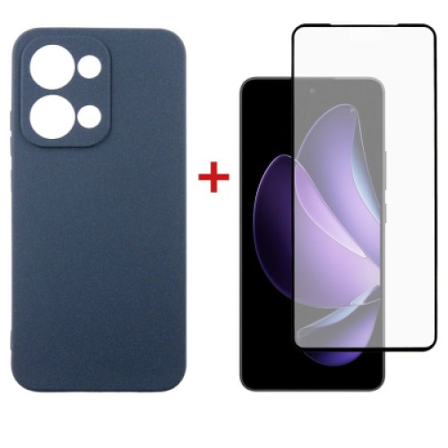 Чехол для мобильного телефона Dengos Oppo Reno13 5G Carbon+glass Blue (DG-KM-177)