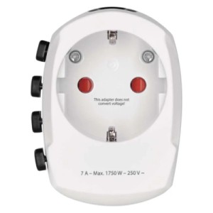 Перехідник Travel Adapter EU to US,AS,AUS,NZ,CN,AF,ME,GB,CH,IT,HK,INr EMOS (P0056N)
