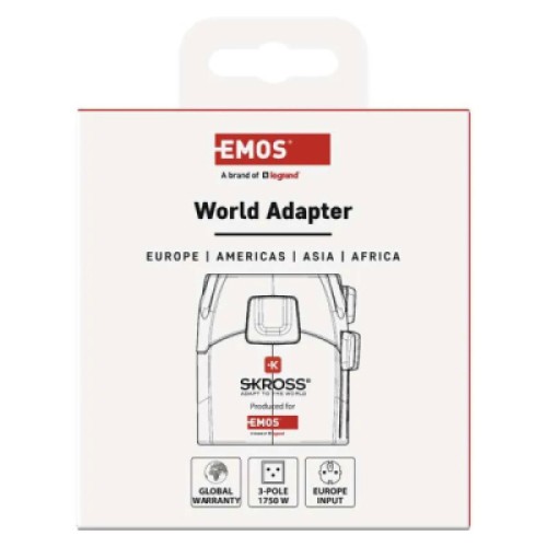 Переходник Travel Adapter EU to US,AS,AUS,NZ,CN,AF,ME,GB,CH,IT,HK,INr EMOS (P0056N)