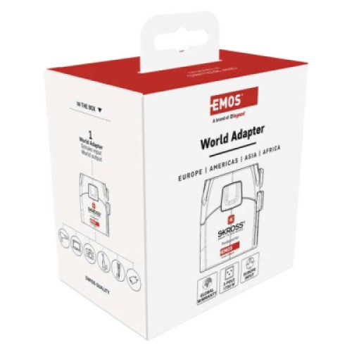 Переходник Travel Adapter EU to US,AS,AUS,NZ,CN,AF,ME,GB,CH,IT,HK,INr EMOS (P0056N)