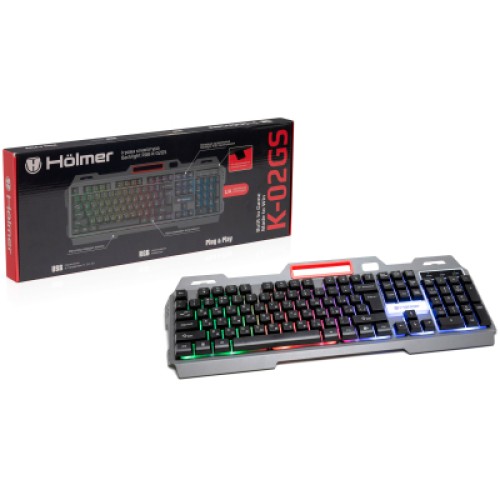 Клавиатура Hölmer K-02GS RGB Backlight USB UA Black (K-02GS)