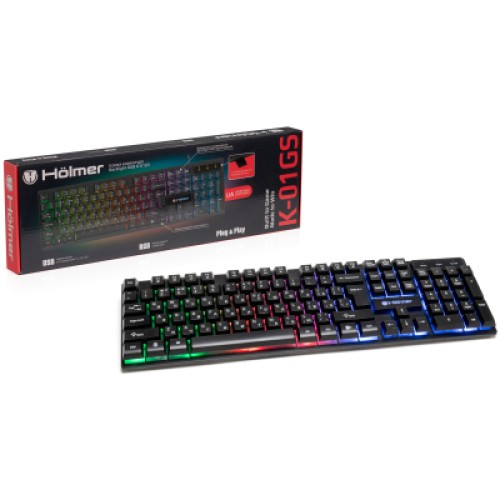 Клавиатура Hölmer K-01GS RGB Backlight USB UA Black (K-01GS)