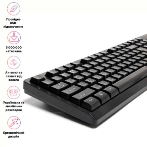 Клавиатура Hölmer K-02OF USB UA Black (K-02OF)