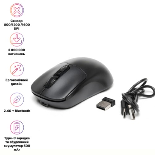 Мышка Hölmer MW-03OF Wireless/Bluetooth Black (MW-03OF)