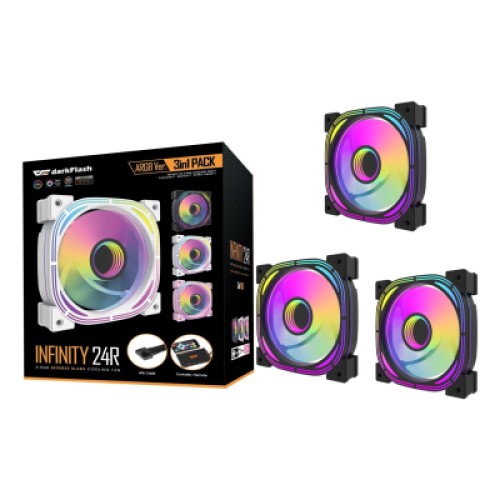 Кулер для корпуса DARKFLASH INF24 3IN1(PWM) BLACK