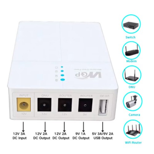 Источник бесперебойного питания RCI для роутера WGP 27W вх:5.5x2.1, вих:5.5x2.5 12V/2A, 9V/1A, USB (UPS302 / 560580)