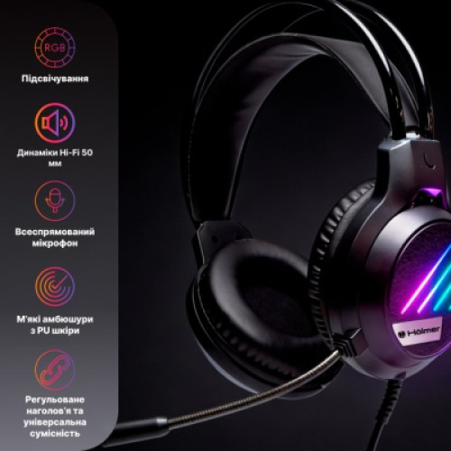 Наушники Hölmer H-01GS 3.5 мм Black (H-01GS)