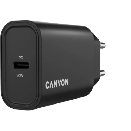 Зарядное устройство Canyon USB-C PD30W OnCharge Black (CNE-CHA30CLB)