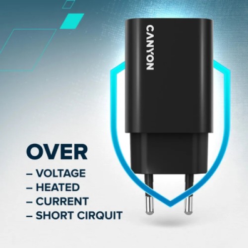 Зарядное устройство Canyon USB-C PD30W OnCharge Black (CNE-CHA30CLB)