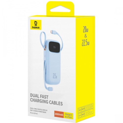 Батарея универсальная Baseus Qpow2 20000mAh 22.5W PD, QC/3.0 Blue (P10055002313-00)