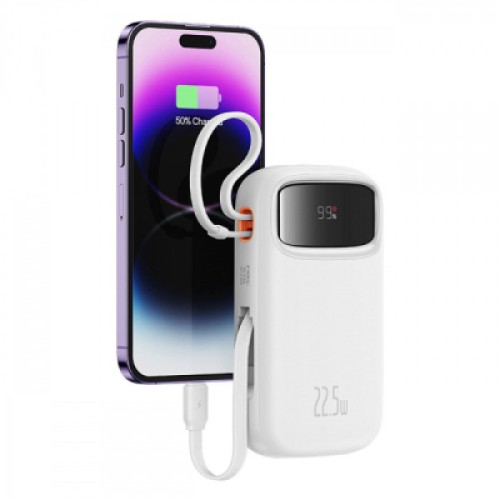 Батарея универсальная Baseus Qpow2 20000mAh 22.5W PD, QC/3.0, White (P10055002223-00)
