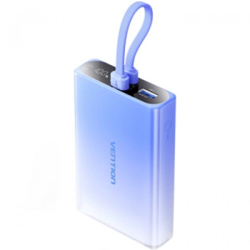 Батарея универсальная VENTION 10000mAh 22,5W PD, USB-A, USB-C In/Out, Lightning In/Out, LED display, Blue (FHZL0)