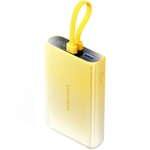 Батарея универсальная VENTION 10000mAh 22,5W PD, USB-A, USB-C In/Out, Lightning In/Out, LED display, Yellow (FHZY0)