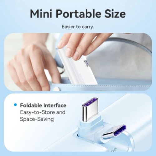 Батарея универсальная VENTION 4800mAh 22,5W PD, USB-C In/Out, LED display, with built-in USB-C cable Black (FHQB0)