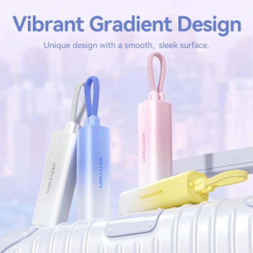 Батарея универсальная VENTION 5000mAh 20W PD, USB-C In/Out, Lightning In/Out, with cable, Gradient Red (FHWR0)