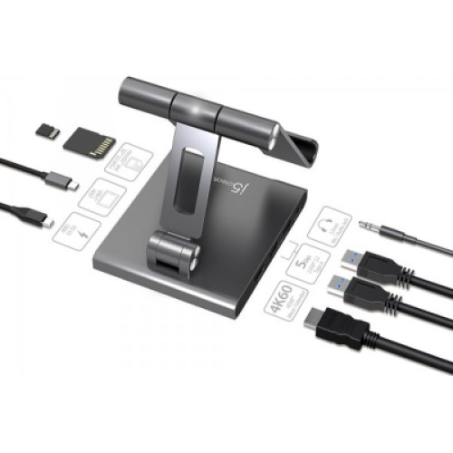 Порт-репликатор J5create Dock-Station Ipad USB-C 8-in-1 (HDMI/PD/картридер/USB-A/USB-C/Audio) (JTS224-N) Порт-репликатор J5create Dock-Station Ipad USB-C 8-in-1 (HDMI/PD/картридер/USB-A/USB-C/Audio) (JTS224-N)