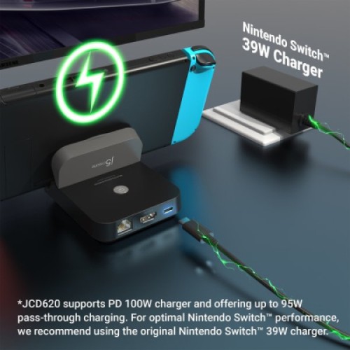 Порт-репликатор J5create Dock-Station Nintendo Switch (HDMI/PD/USB-A/USB-C/LAN) (JCD620-N) Порт-репликатор J5create Dock-Station Nintendo Switch (HDMI/PD/USB-A/USB-C/LAN) (JCD620-N)