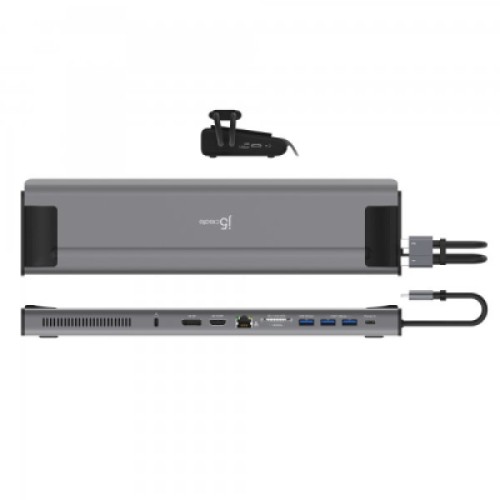 Порт-репликатор J5create Dock-Station USB-C 10Gbps, 12-in-1 (слот M2 NVMe/хаб/HDMI/DP/PD/картрид/LAN) (JCD552-N) Порт-репликатор J5create Dock-Station USB-C 10Gbps, 12-in-1 (слот M2 NVMe/хаб/HDMI/DP/PD/картрид/LAN) (JCD552-N)