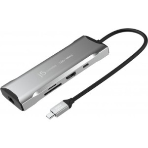 Порт-реплікатор J5create Dock-Station USB-C 10Gbps, 7-in-1 (хаб/HDMI/PD/картридер) (JCD393-N)