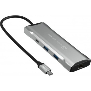 Порт-реплікатор J5create Dock-Station USB-C 10Gbps, 7-in-1 (хаб/HDMI/PD/картридер) (JCD393-N)