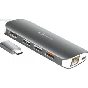 Порт-реплікатор J5create Dock-Station USB-C 9-in-1 (хаб/HDMI/PD/картридер) (JCD383-N)