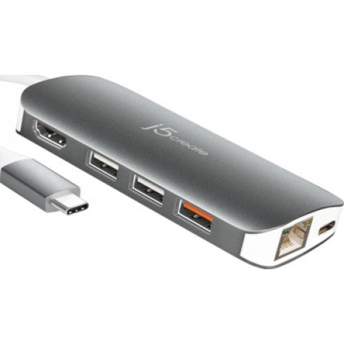 Порт-репликатор J5create Dock-Station USB-C 9-in-1 (хаб/HDMI/PD/картридер) (JCD383-N) Порт-репликатор J5create Dock-Station USB-C 9-in-1 (хаб/HDMI/PD/картридер) (JCD383-N)