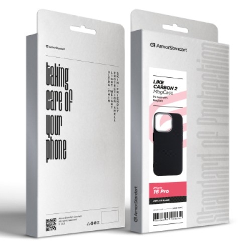 Чехол для мобильного телефона Armorstandart LikeCarbon2 MagCase Apple iPhone 16 Pro Kevlar Black (ARM88381)