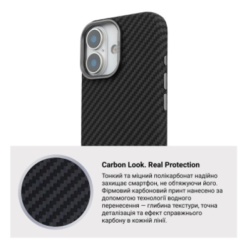 Чехол для мобильного телефона Armorstandart LikeCarbon2 MagCase Apple iPhone 17 Carbon Black (ARM86257)