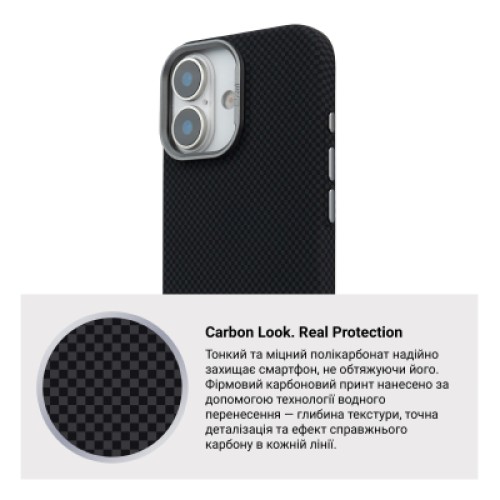 Чехол для мобильного телефона Armorstandart LikeCarbon2 MagCase Apple iPhone 17 Kevlar Black (ARM88379)