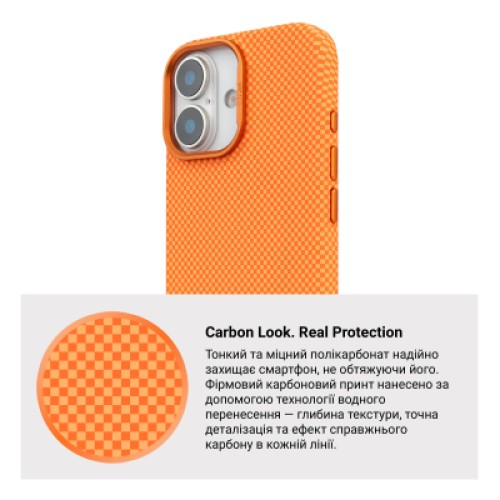 Чехол для мобильного телефона Armorstandart LikeCarbon2 MagCase Apple iPhone 17 Kevlar Orange (ARM88614)