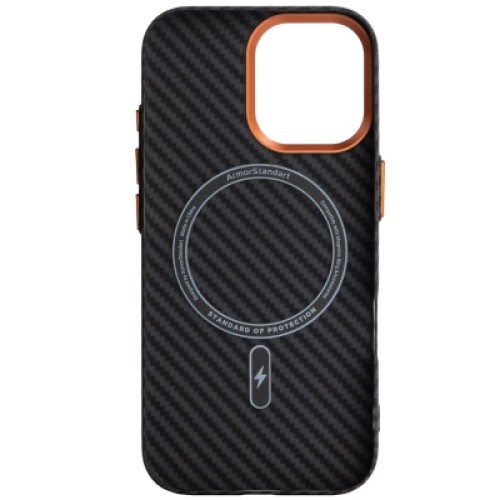 Чехол для мобильного телефона Armorstandart LikeCarbon2 SE MagCase Apple iPhone 17 Black Orange (ARM89160)