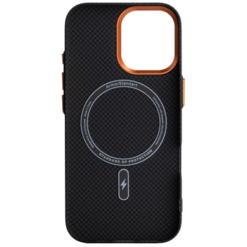 Чехол для мобильного телефона Armorstandart LikeCarbon2 SE MagCase Apple iPhone 17 Kevlar Black Orange (ARM89163)