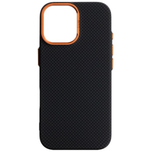 Чехол для мобильного телефона Armorstandart LikeCarbon2 SE MagCase Apple iPhone 17 Kevlar Black Orange (ARM89163)