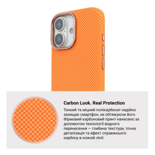 Чехол для мобильного телефона Armorstandart LikeCarbon2 SE MagCase Apple iPhone 17 Kevlar Orange Rose Gold (ARM89167)