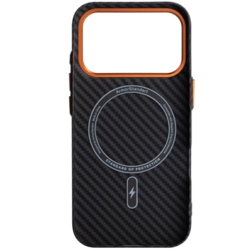Чехол для мобильного телефона Armorstandart LikeCarbon2 SE MagCase Apple iPhone 17 Pro Black Orange (ARM89161)