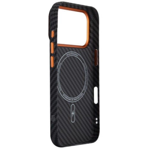 Чехол для мобильного телефона Armorstandart LikeCarbon2 SE MagCase Apple iPhone 17 Pro Black Orange (ARM89161)