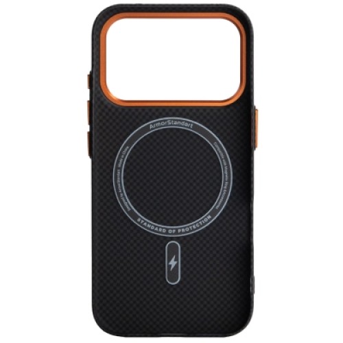 Чехол для мобильного телефона Armorstandart LikeCarbon2 SE MagCase Apple iPhone 17 Pro Kevlar Black Orange (ARM89164)