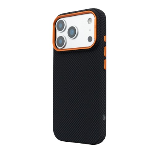 Чехол для мобильного телефона Armorstandart LikeCarbon2 SE MagCase Apple iPhone 17 Pro Kevlar Black Orange (ARM89164)