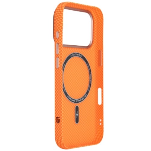 Чехол для мобильного телефона Armorstandart LikeCarbon2 SE MagCase Apple iPhone 17 Pro Kevlar Orange Rose Gold (ARM89168)