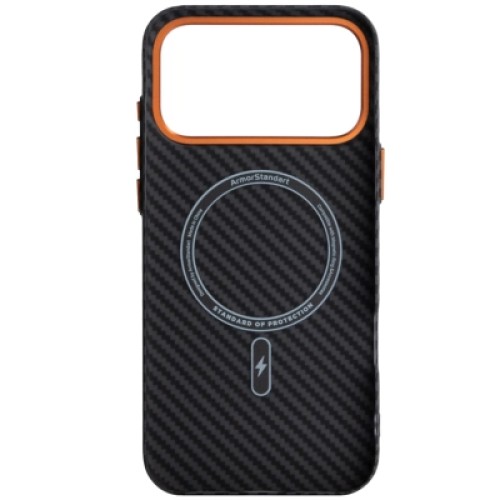 Чехол для мобильного телефона Armorstandart LikeCarbon2 SE MagCase Apple iPhone 17 Pro Max Black Orange (ARM89162)