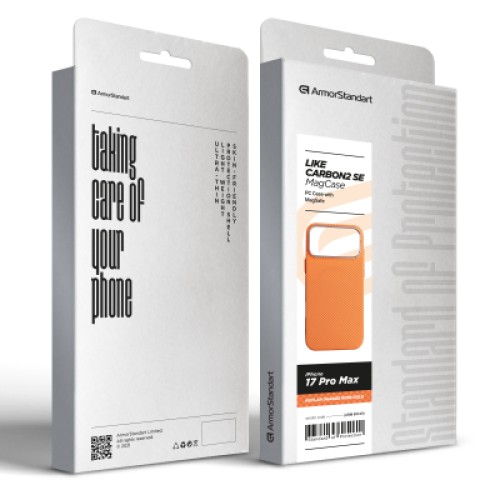 Чехол для мобильного телефона Armorstandart LikeCarbon2 SE MagCase Apple iPhone 17 Pro Max Kevlar Orange Rose Gold (ARM89169)
